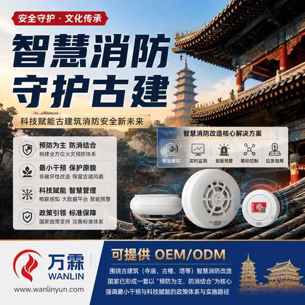 洛阳古建修缮公司古建筑智慧消防改造项目应用现场 洛阳古建修缮公司古建筑智慧消防改造项目部署现场 — 无线物联感知设备隐蔽安装运行
