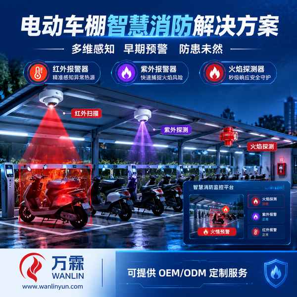 郴州充电桩运营企业电动自行车充电棚AI烟火识别监测系统批量采购项目现场 郴州充电桩运营企业电动自行车充电棚AI烟火识别监测系统采购项目现场 — 电动车棚智慧消防设备安装与平台上线