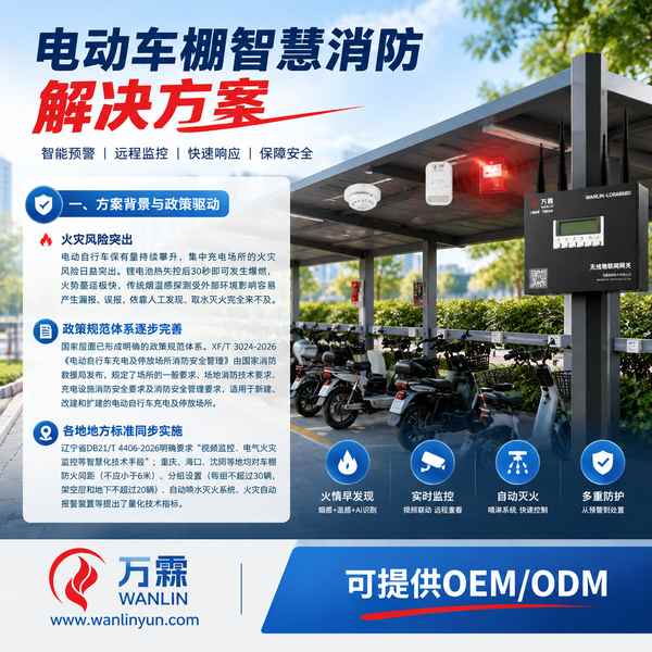 铁岭街道办事处电动自行车充电棚AI烟火识别监测系统批量采购项目现场 铁岭街道办事处电动自行车充电棚AI烟火识别监测系统采购项目现场 — 电动车棚智慧消防设备安装与平台上线