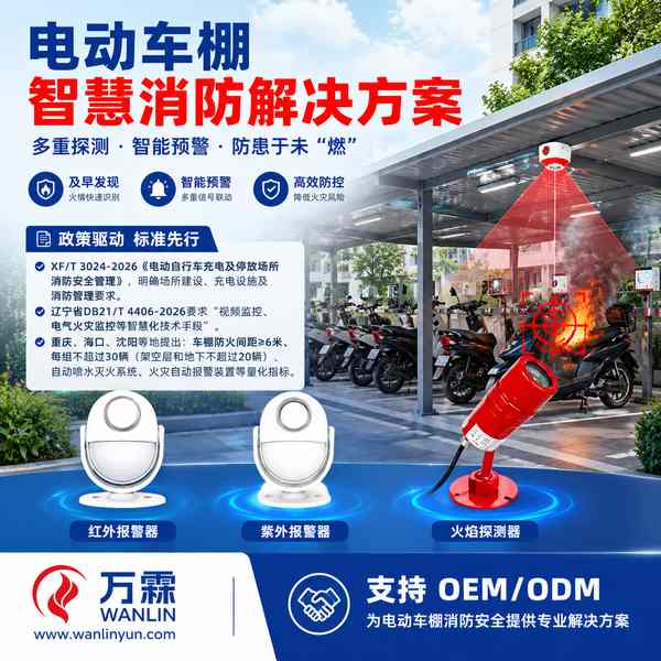 包头保障房运营单位电动自行车充电棚AI烟火识别监测系统采购项目现场 — 电动车棚智慧消防设备安装与平台上线