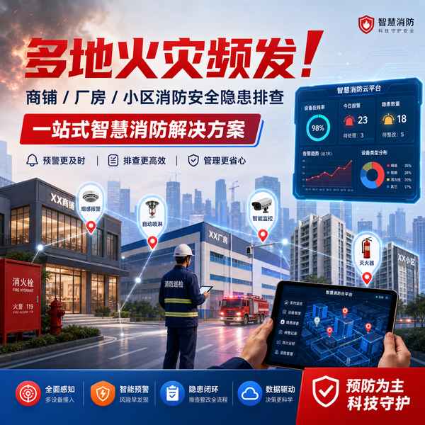 汕头三合一场所智慧消防消防维保服务哪家强?万霖全场景方案